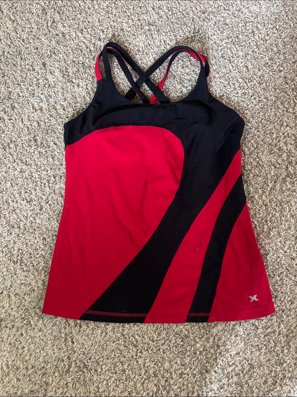Xersion Red and Black Racerback Athletic Tank